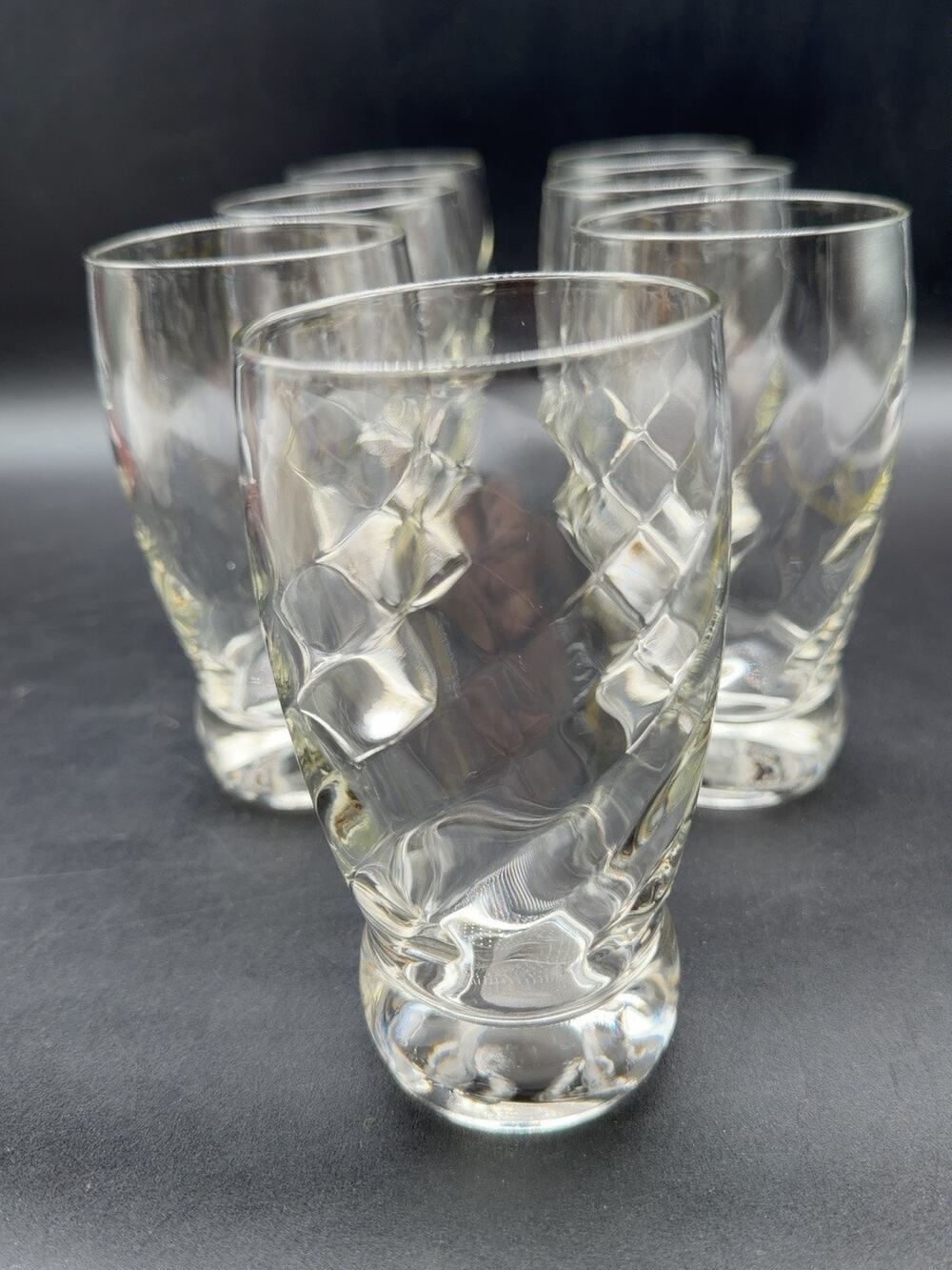 Vintage Eva Zeisel Prestige Federal Glass Highball Tumblers Set of 7 MCM 4.75"